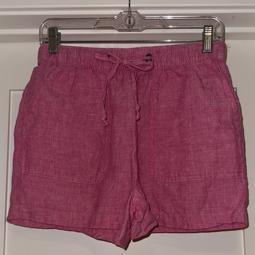 C&C California High Waist Pink Linen Shorts